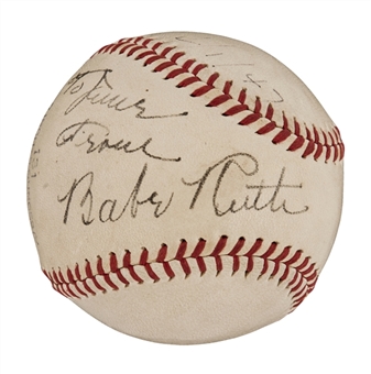 Circa 1947 Babe Ruth Single Signed and Personalized Baseball (JSA)